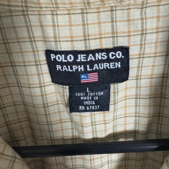 Polo Jeans Co Ralph Lauren Button Up Cotton Shirt US Men's L - Picture 3 of 6